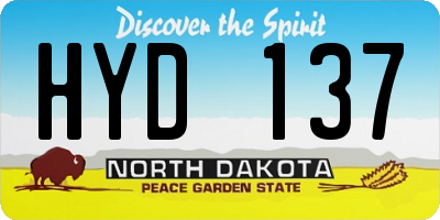 ND license plate HYD137