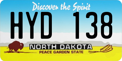 ND license plate HYD138