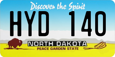 ND license plate HYD140