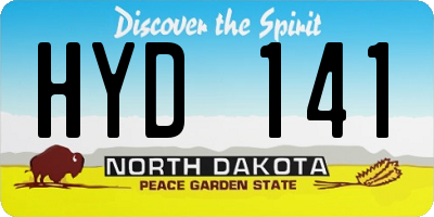 ND license plate HYD141