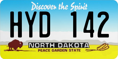 ND license plate HYD142