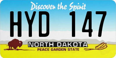 ND license plate HYD147