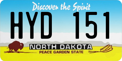 ND license plate HYD151