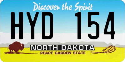 ND license plate HYD154