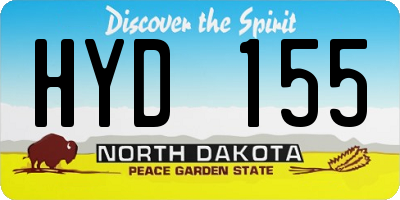 ND license plate HYD155