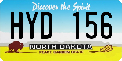 ND license plate HYD156