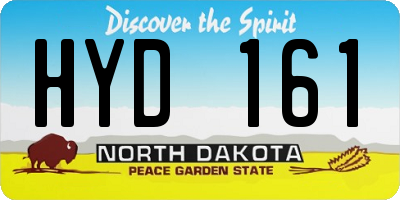 ND license plate HYD161