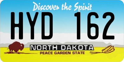 ND license plate HYD162