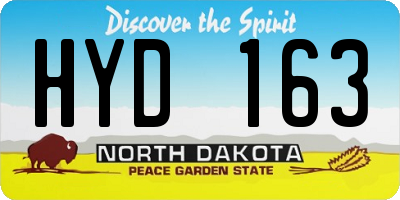 ND license plate HYD163
