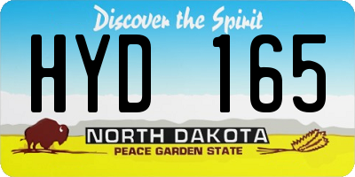 ND license plate HYD165