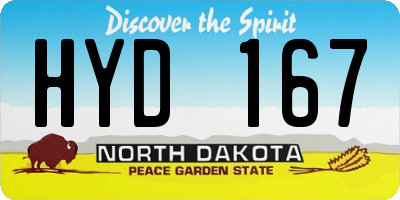 ND license plate HYD167