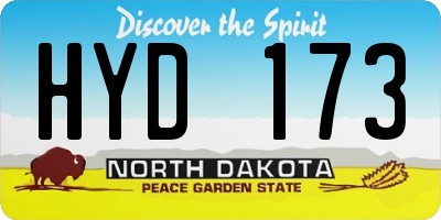 ND license plate HYD173