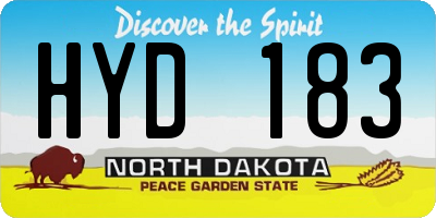 ND license plate HYD183