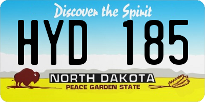 ND license plate HYD185