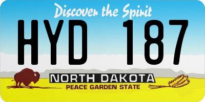 ND license plate HYD187