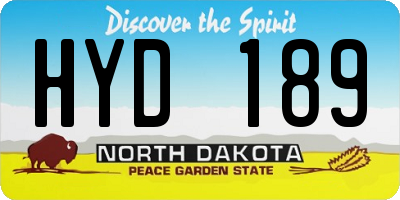 ND license plate HYD189