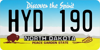ND license plate HYD190