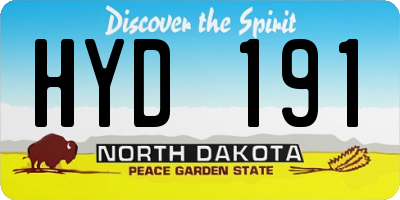 ND license plate HYD191