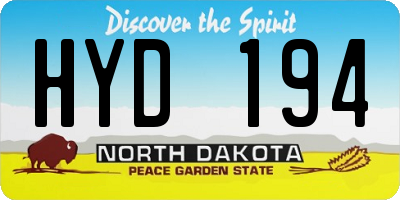 ND license plate HYD194