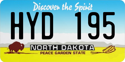 ND license plate HYD195