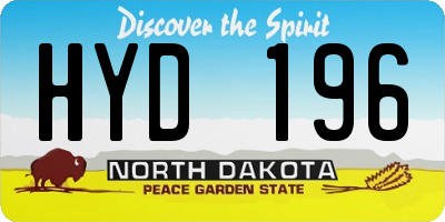 ND license plate HYD196