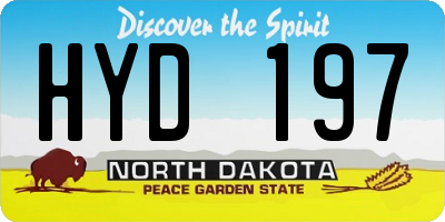 ND license plate HYD197