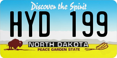ND license plate HYD199