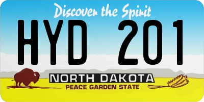 ND license plate HYD201