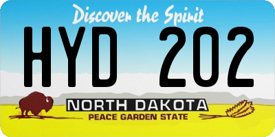 ND license plate HYD202