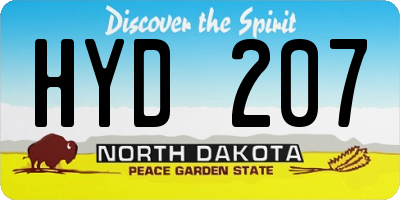 ND license plate HYD207