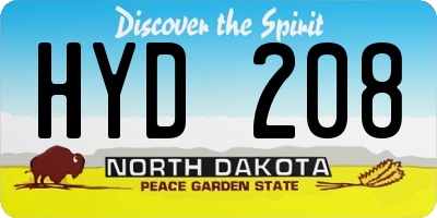 ND license plate HYD208