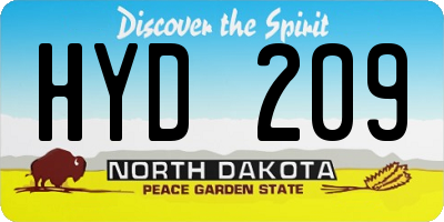 ND license plate HYD209