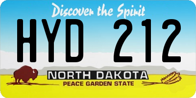 ND license plate HYD212