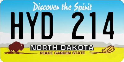 ND license plate HYD214