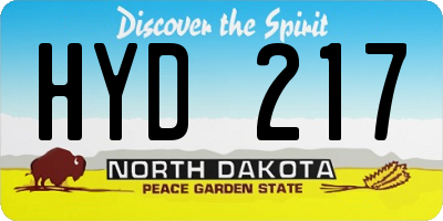 ND license plate HYD217