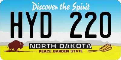 ND license plate HYD220