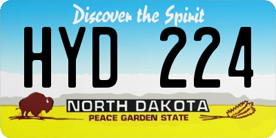 ND license plate HYD224