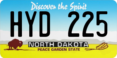 ND license plate HYD225