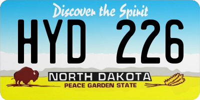 ND license plate HYD226