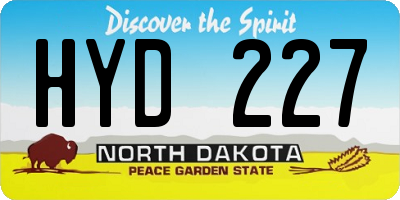 ND license plate HYD227