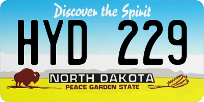 ND license plate HYD229