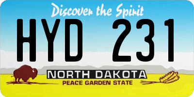 ND license plate HYD231