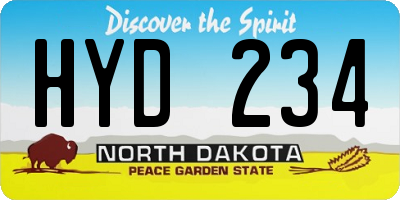ND license plate HYD234