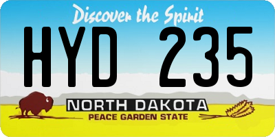 ND license plate HYD235