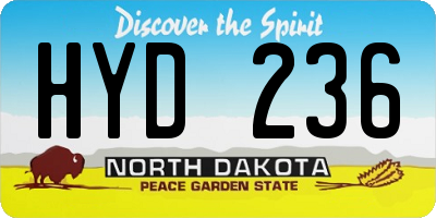 ND license plate HYD236
