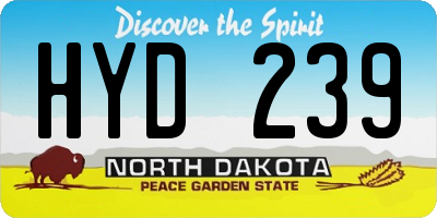 ND license plate HYD239
