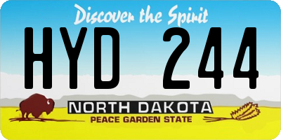 ND license plate HYD244