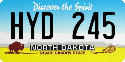 ND license plate HYD245