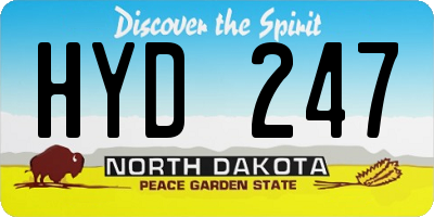 ND license plate HYD247