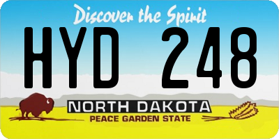 ND license plate HYD248
